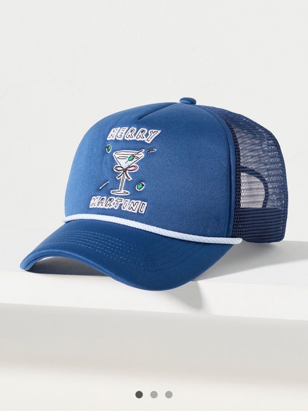 Merry Martini Embroidered Navy Cap